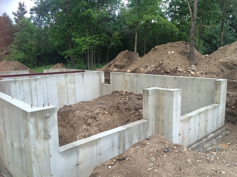 Concrete foundation & dirt