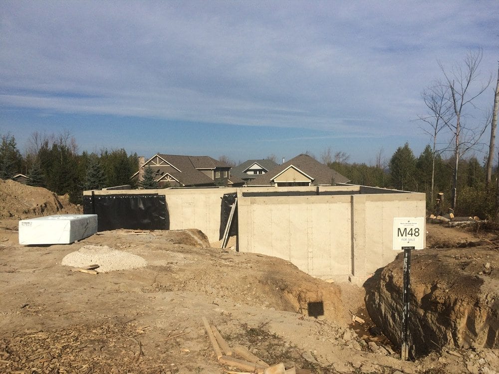 Concrete foundation for new home